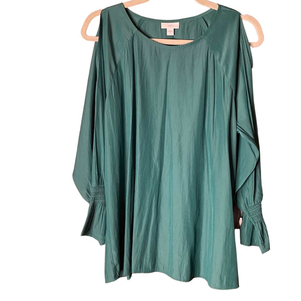 J. Jill Teal Cold-Shoulder Tunic Top